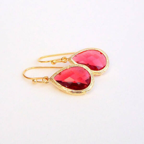 Faceted Glass Teardrop Earrings-evy designs