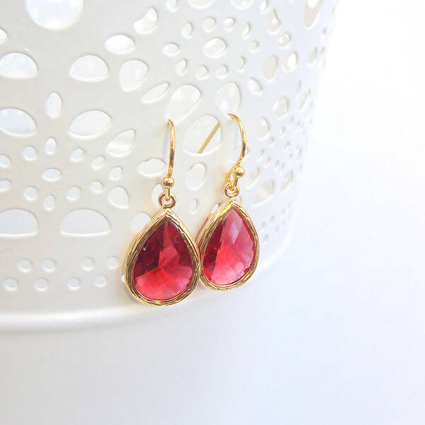 Faceted Glass Teardrop Earrings-evy designs