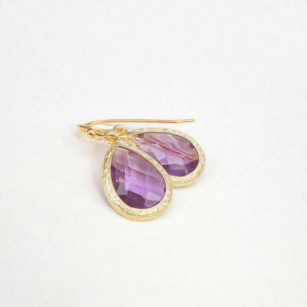 Faceted Glass Teardrop Earrings-evy designs