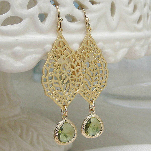 Paisley Teardrop Glass Earrings-evy designs