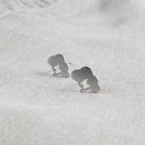 Sterling Silver Tiny Cloud Ear Studs - www.evy-designs.com