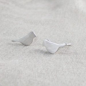Sterling Silver Jenny Wren Ear Studs - www.evy-designs.com