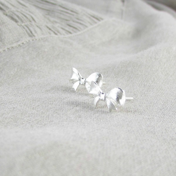 Sterling Silver Bow Ear Studs-evy designs