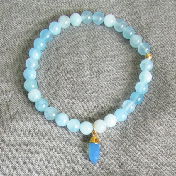 Azure Aqua Jade Gemstone Bracelet-evy designs