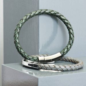 Mens Plaited Leather Bracelet - www.evy-designs.com