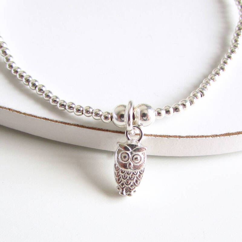Sterling Silver Tiny Owl Bracelet-evy designs