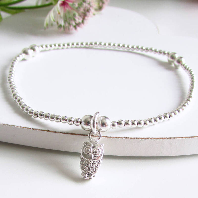 Sterling Silver Tiny Owl Bracelet-evy designs
