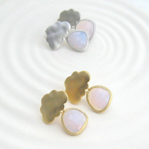 Raincloud Glass Drop Earrings-evy designs1