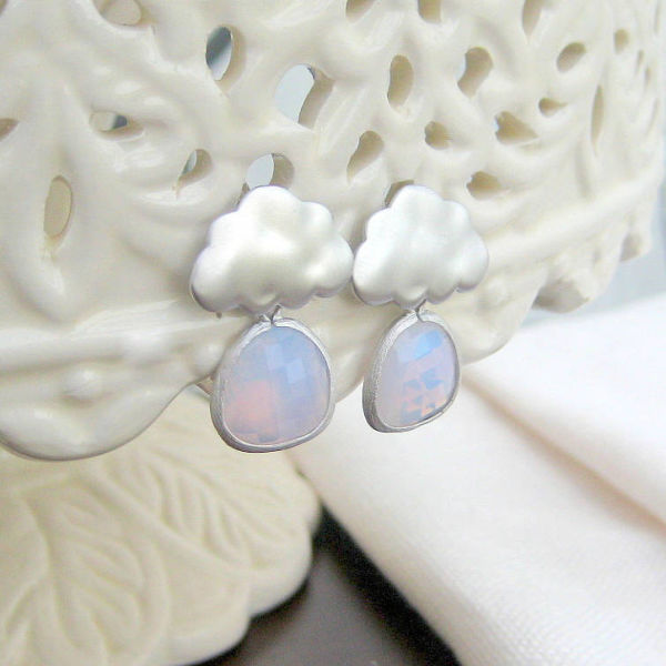 Raincloud Glass Drop Earrings-evy designs1