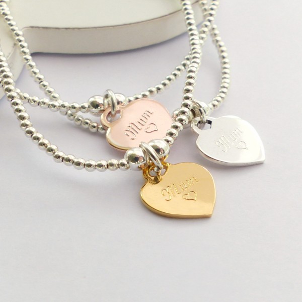 Sterling Silver Mum Heart Charm Bracelet1-EVY Designs