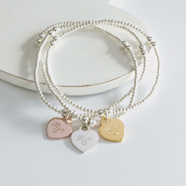 Sterling Silver Mum Heart Charm Bracelet6-EVY Designs