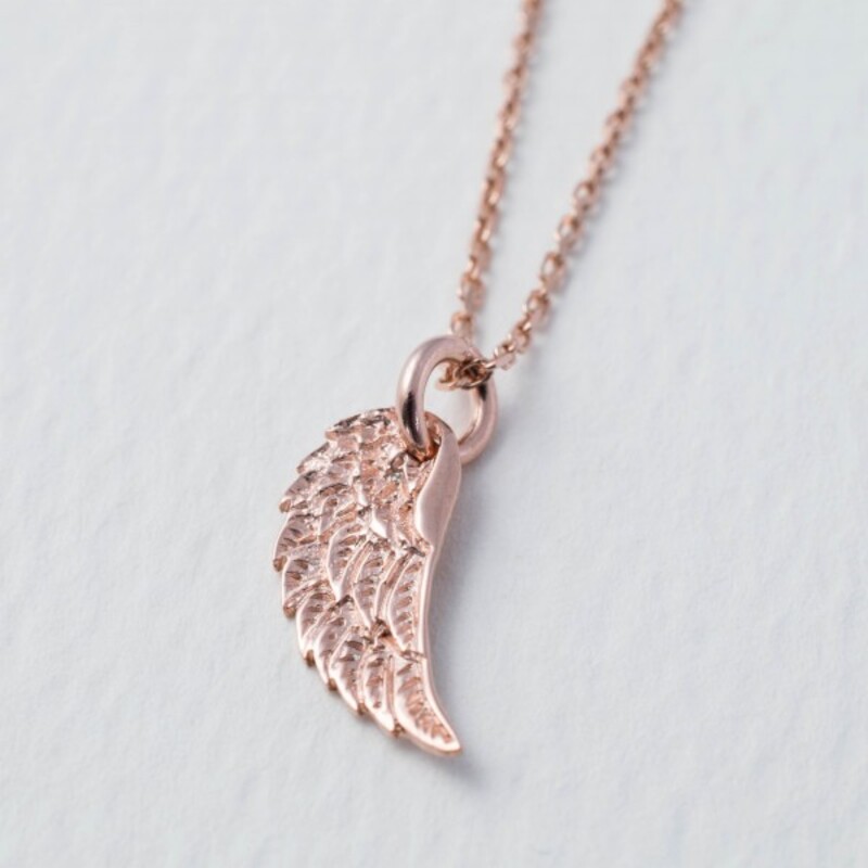 18ct Rose Gold Plated Angel Wing Necklace-evy designs