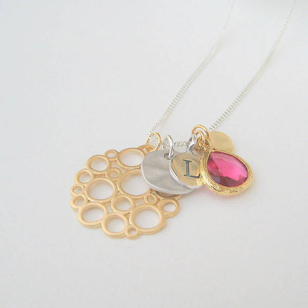 Personalised Charm Cluster Necklace- evy designs
