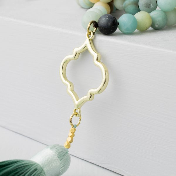 Amazonite Tassel Necklace-evy designs