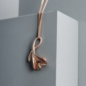 Rose Gold Ginkgo Leaf Necklace