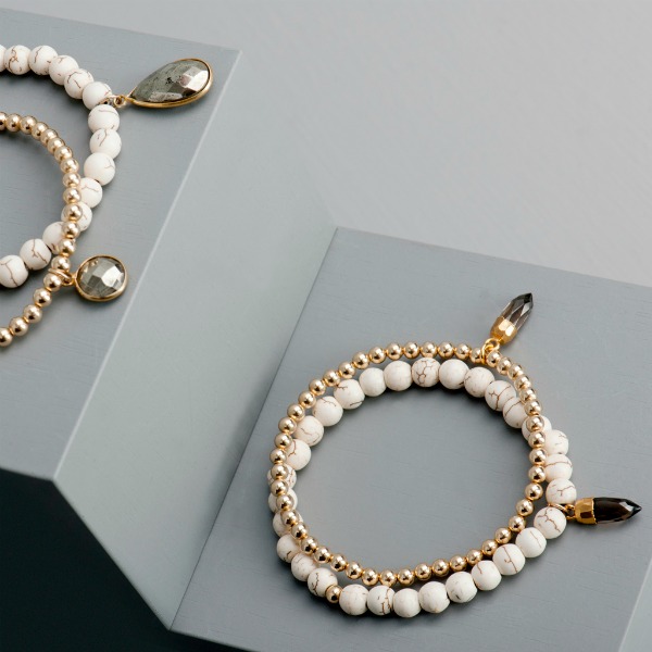 Magnesite Beaded Charm Bracelet - EVY Designs