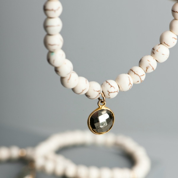 Magnesite Beaded Charm Bracelet - EVY Designs