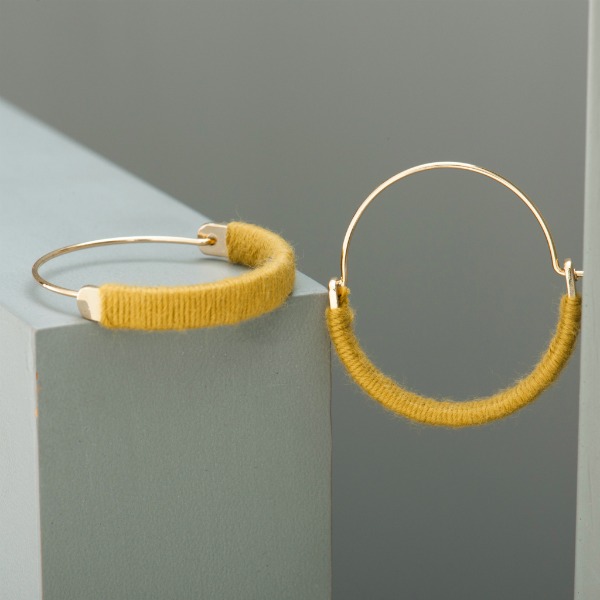 Gold Wrapped Statement Hoop Earrings - www.evy-designs.com