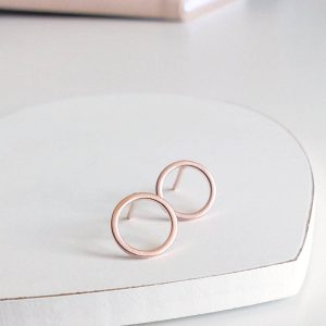 Rose Gold Circle Earrings - www.evy-designs.com