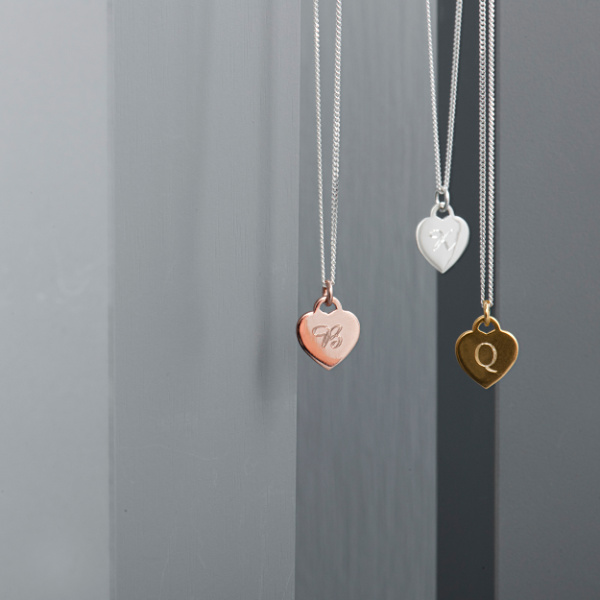 Personalised Sterling Silver Heart Charm Necklace-evy designs