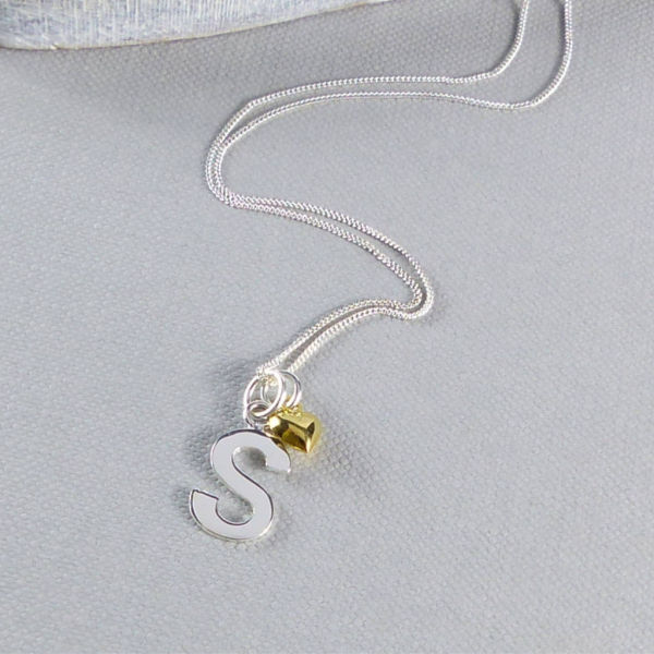 Personalised Sterling Silver Initial Charm Necklace-evy desgins