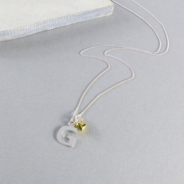 Personalised Sterling Silver Initial Charm Necklace-evy desgins