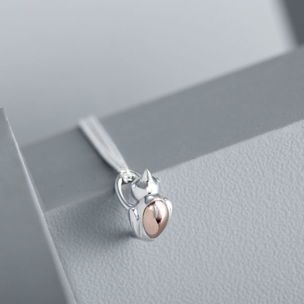 Silver and Rose Gold Robin Red Breast Necklace-evy designs