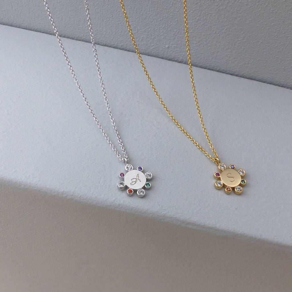 Personalised Initial Crystal Necklace-evy designs