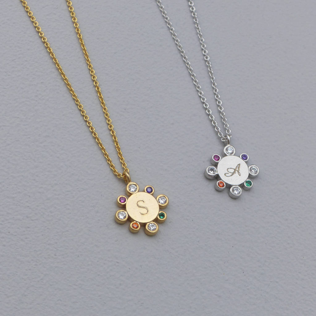 Personalised Initial Crystal Necklace-evy designs