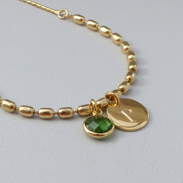 Rose Gold Personalised Birthstone Bracelet - www.evy-designs.com