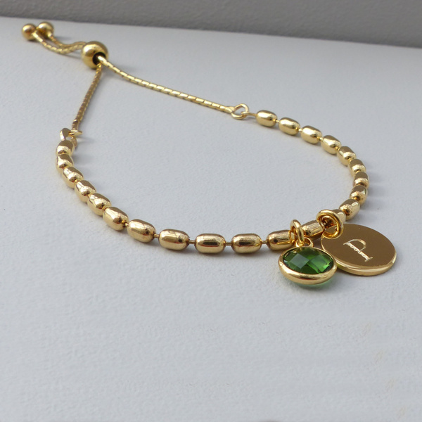 Rose Gold Personalised Birthstone Bracelet - www.evy-designs.com