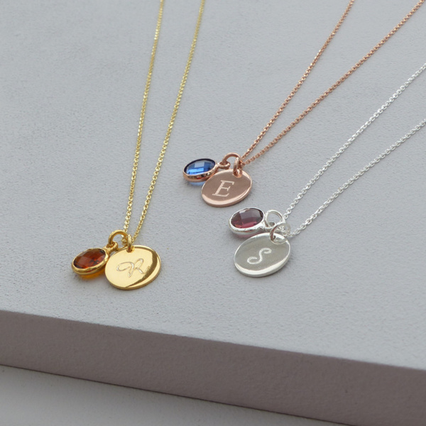 Vermeil Gold Personalised Birthstone Necklace-evy designs