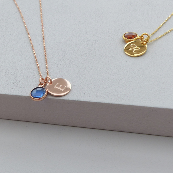 Vermeil Gold Personalised Birthstone Necklace-evy designs