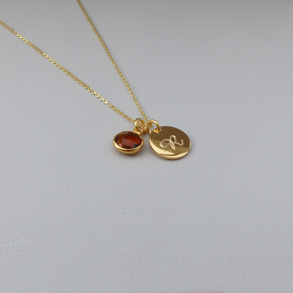 Vermeil Gold Personalised Birthstone Necklace-evy designs