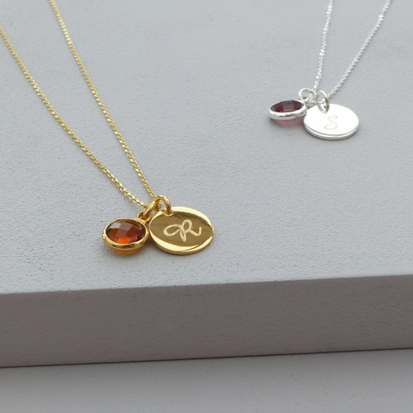 Vermeil Gold Personalised Birthstone Necklace-evy designs