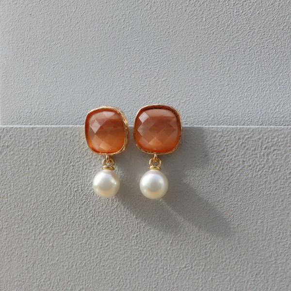 Blush Pearl Drop Earrings - www.evy-designs.com