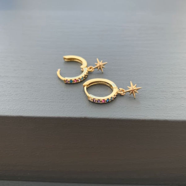 Rainbow Mini Huggie Hoop Earrings-evy designs