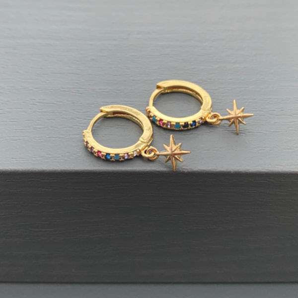 Rainbow Mini Huggie Hoop Earrings-evy designs