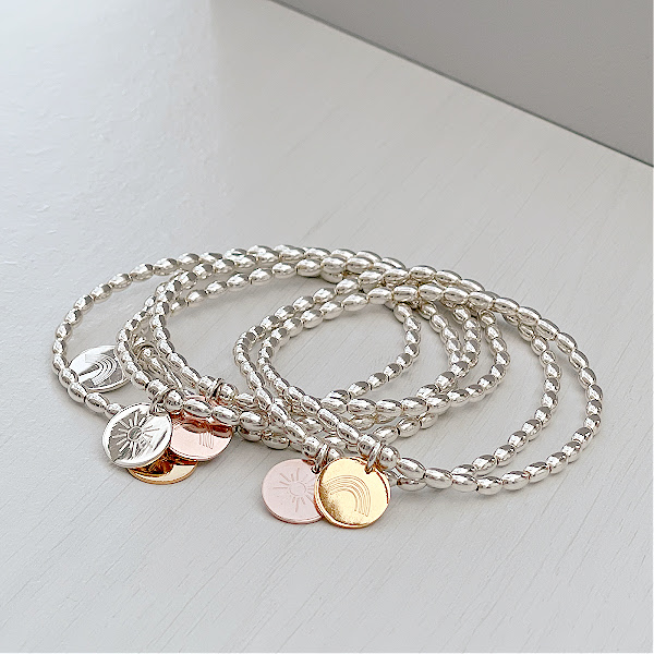 Sterling Silver Sunray Charm Bracelet-evy designs