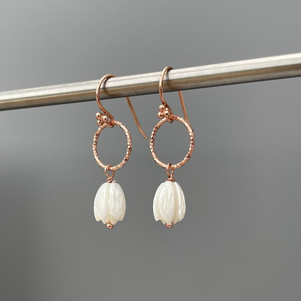 Pikake Rose Gold Hoop Earrings-evy designs