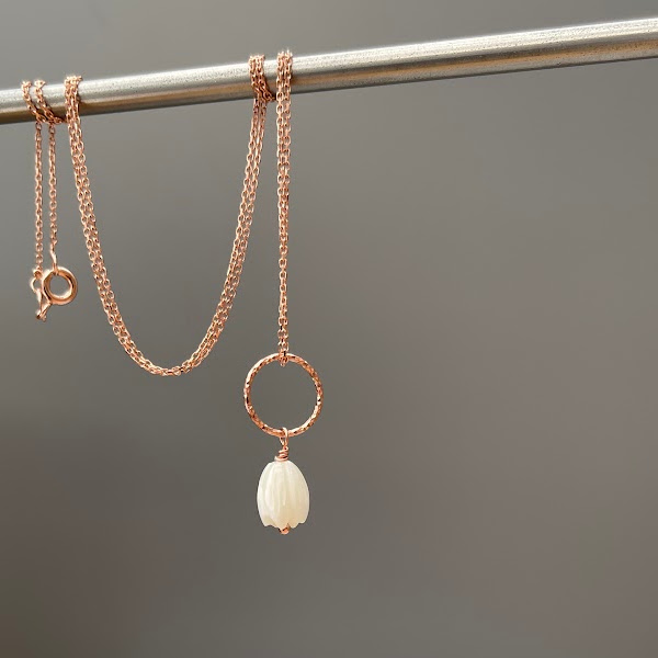 Pikake Rose Gold Hoop Necklace-evy designs