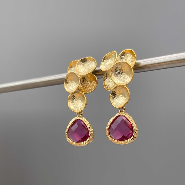 Tulipa Glass Drop Earrings-evy designs