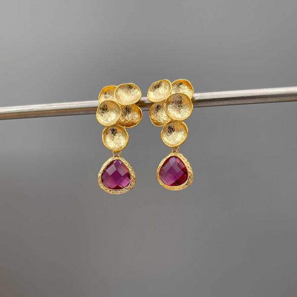 Tulipa Glass Drop Earrings-evy designs