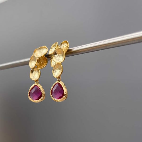 Tulipa Glass Drop Earrings-evy designs