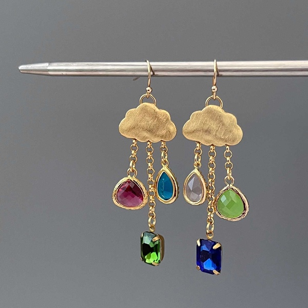Cloud Asymmetric Drop Earrings-evy designs