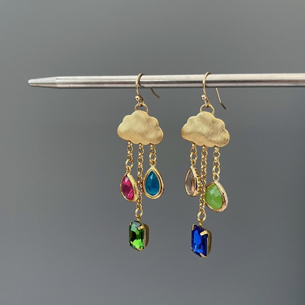 Cloud Asymmetric Drop Earrings-evy designs