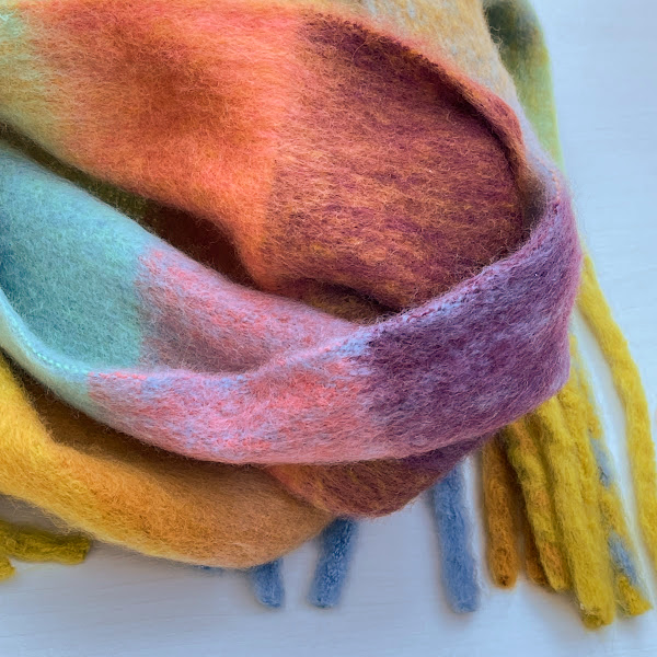 Multicoloured Check Fringe Scarf | Scarves | Gift | EVY Designs UK