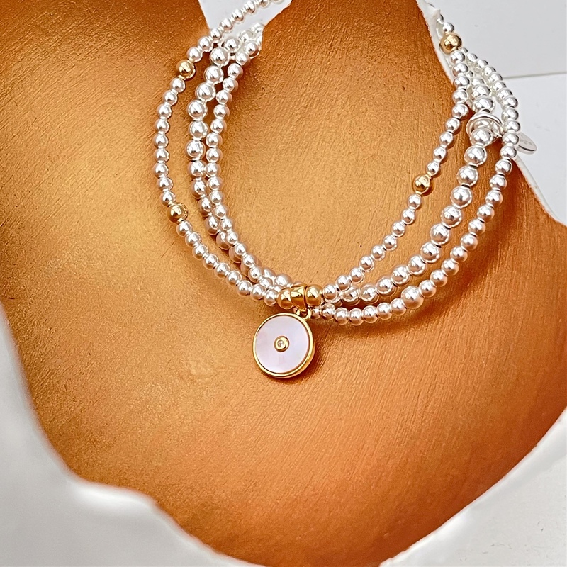 Mother Of Pearl Amulet Sterling Silver Bracelet