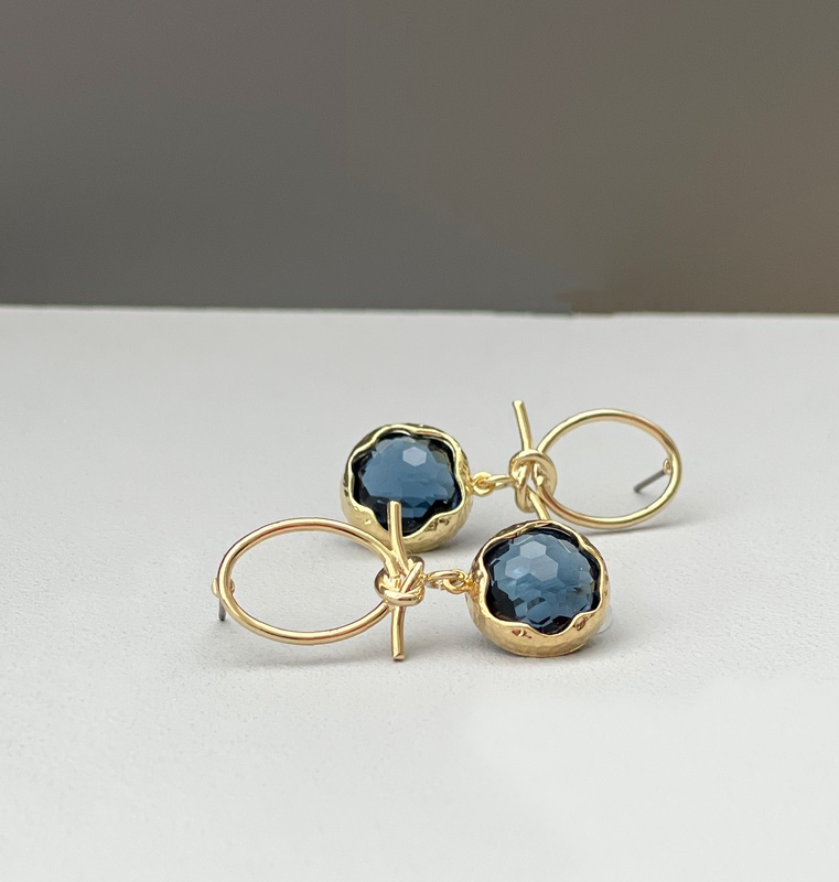 Knot Glass Drop Earrings-evy designs