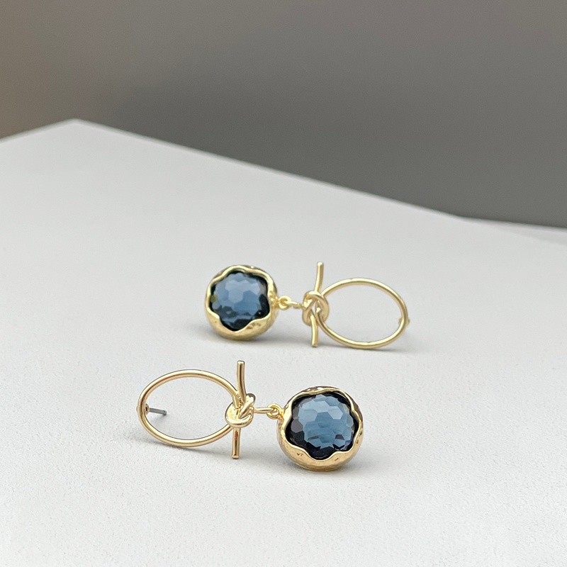 Knot Glass Drop Earrings-evy designs